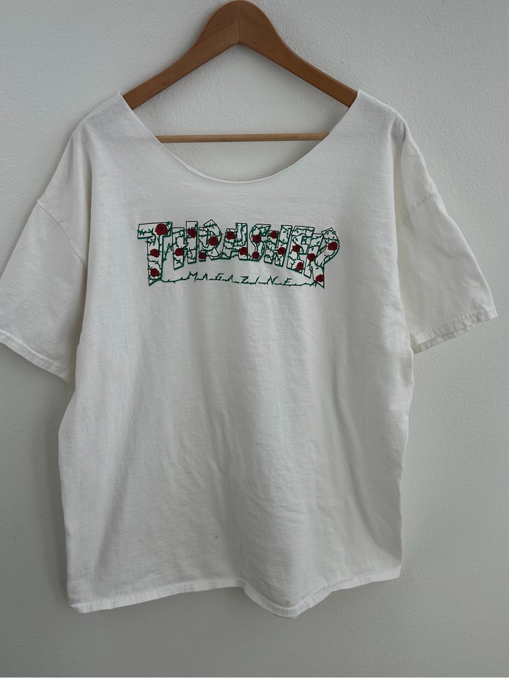 Thrasher Magazine Off the Shoulder Rose Logo Tee